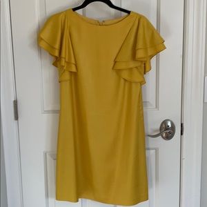 Ali Ro Flutter Sleeve Yellow Dress